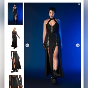 BM Matte Black Laced Split Skirt